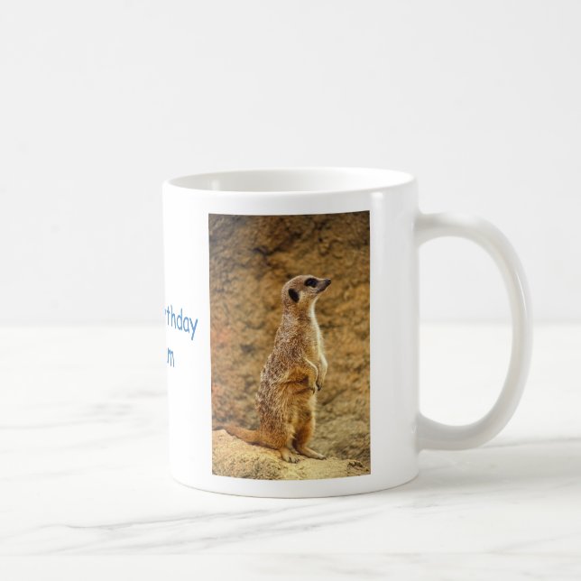 Personalized Happy Birthday Meerkat Mug (Right)