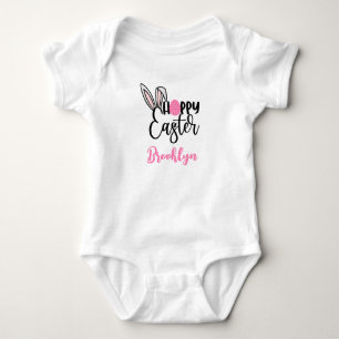 Personalized Happy Easter Baby One Piece Bodysuit