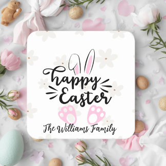 Personalized Happy Easter Paper Coaster