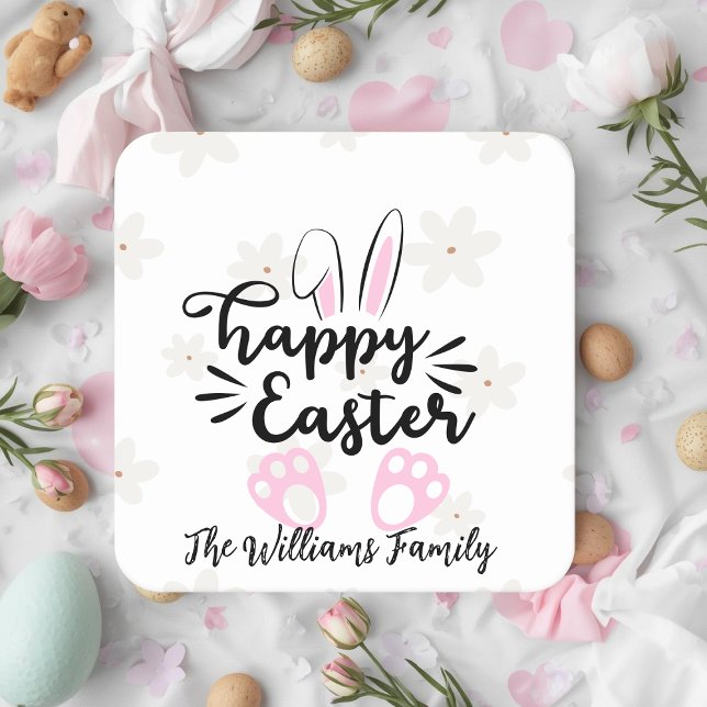 Personalized Happy Easter Paper Coaster (Creator Uploaded)