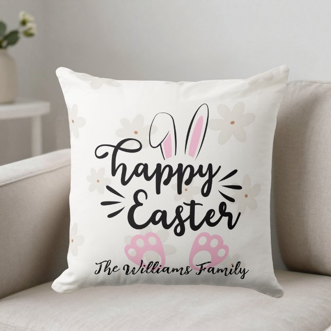 Personalized Happy Easter Throw Pillow (Creator Uploaded)