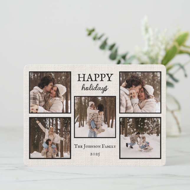 Personalized Happy Holidays Card with Photos (Standing Front)