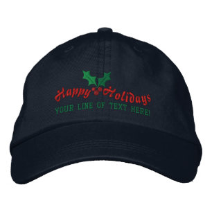 Personalized Happy Holidays Embroidered Hat