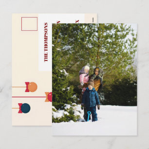 Personalized Happy Holidays Family Winter Design Holiday Postcard