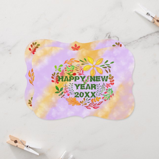 PERSONALIZED HAPPY NEW YEAR 20XX  CARD (Front/Back In Situ)