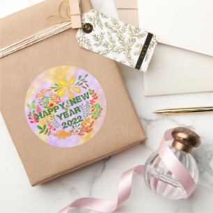 PERSONALIZED HAPPY NEW YEAR 20XX CLASSIC ROUND STICKER