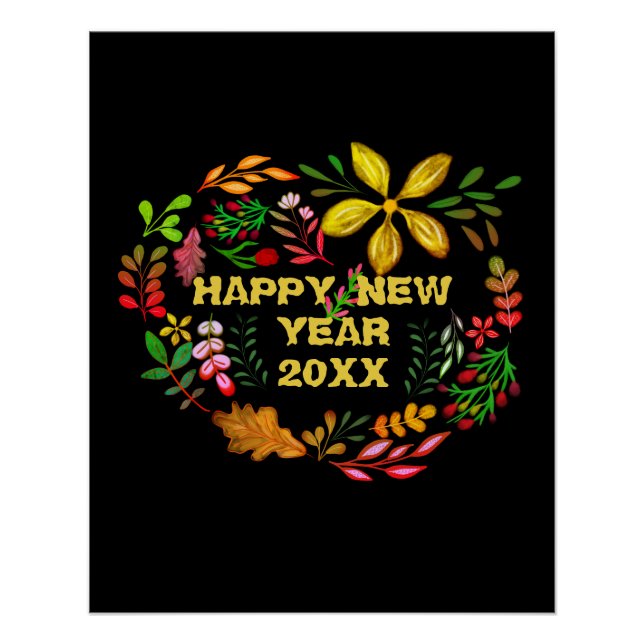 PERSONALIZED HAPPY NEW YEAR 20XX  POSTER (Front)