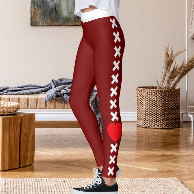 Personalized Happy Valentine's Day Pet Lovers Red Leggings (Creator Uploaded)