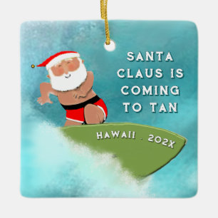 personalized Hawaii holidays keepsake Ceramic Ornament