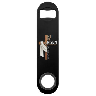Personalized He Is Risen Vintage Easter Cross