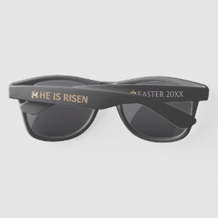 Personalized He Is Risen Vintage Easter Cross Sunglasses