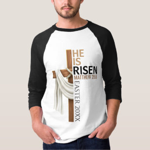 Personalized He Is Risen Vintage Easter Cross T-Shirt