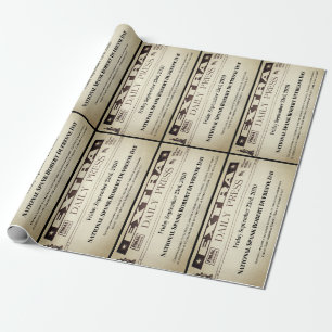 Personalized Headlines Two Stories Wrapping Paper
