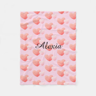 Personalized Heart Blanket Custom Name