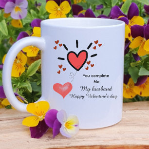 Personalized heart fill valentines day  coffee mug