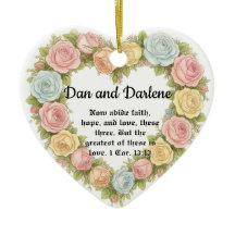 Personalized Heart Floral Bible Verse Ornament