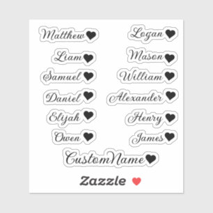 Personalized Heart Guest List – 12 Custom Name