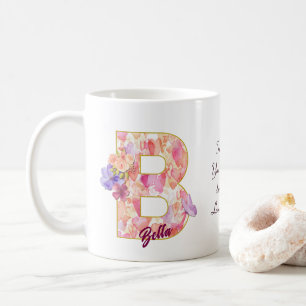 Personalized Heart Pattern B Initial Design Coffee Mug