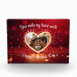 Personalized Heart Photo Frame Block