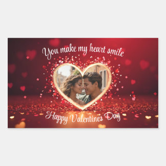 Personalized Heart Photo Frame Rectangular Sticker