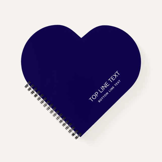 Personalized Heart Shaped Navy Notebook Custom Tex (Front)