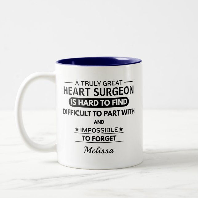 Personalized Heart Surgeon Appreciation Doctor  Two-Tone Coffee Mug (Left)