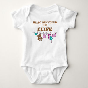 Personalized 'Hello BIG World' baby Baby Bodysuit