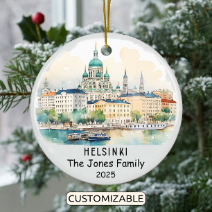 Personalized Helsinki Ornament, Finland Ceramic Ornament