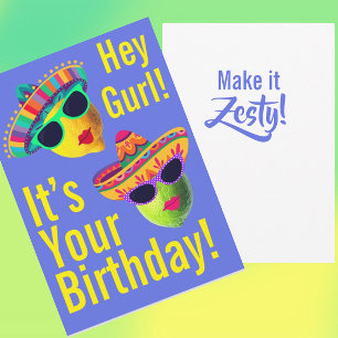 Personalized Hey Gurl Funny Lemon Lime Card