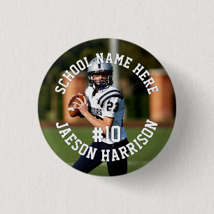 Personalized High School Football Player 3 Cm Round Badge