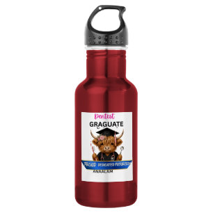 Personalized Highland Cow Dental Hygienist Graduat 532 Ml Water Bottle