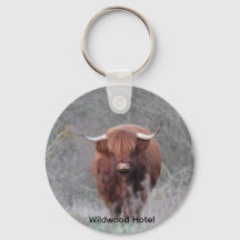 Personalized Highland Cow Key Ring
