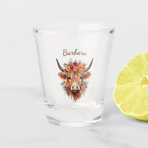 Personalized Highland Cow Shot Glass