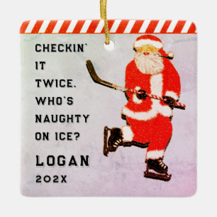 personalized hockey player collectible ceramic ornament