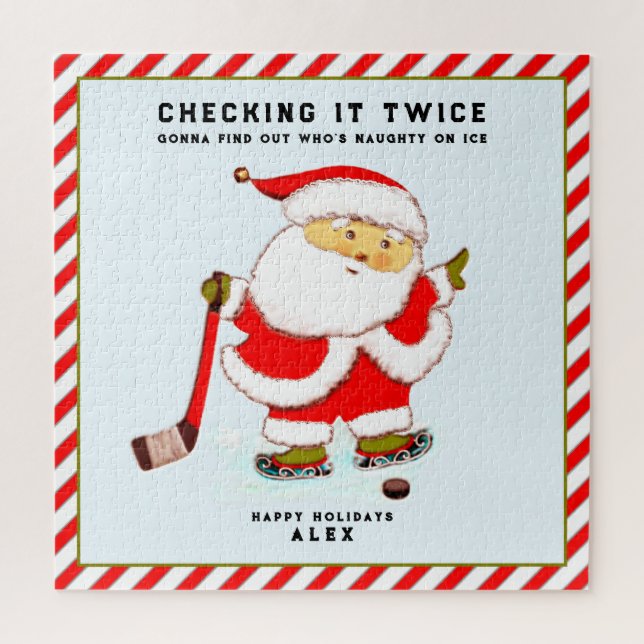 Personalized Hockey Player Gift Jigsaw Puzzle (Vertical)