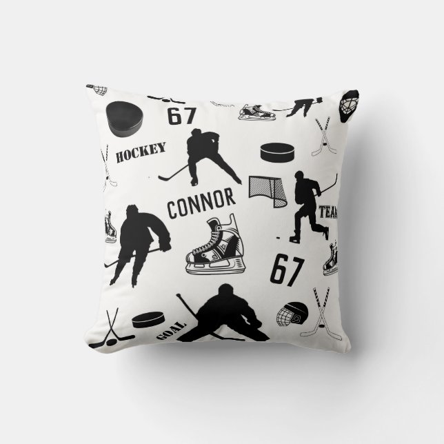 Personalized Hockey Throw Pillow (Front)
