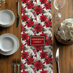 Personalized Holiday Runner Red Green Chic Touch