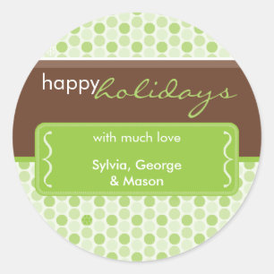 PERSONALIZED HOLIDAY STICKER :: spotted bracket 2