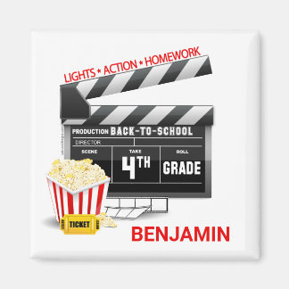 Personalized Hollywood Movie Theme 4th Grade Magnet