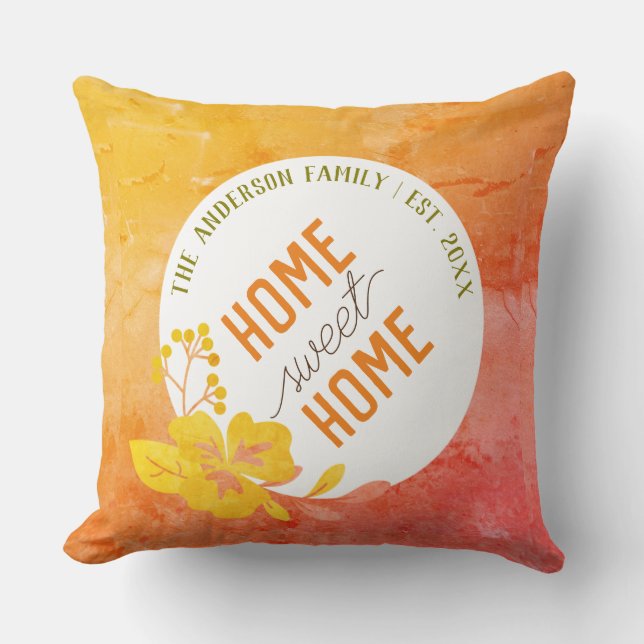 Personalized Home Sweet Home - Custom Family Name Cushion (Front)