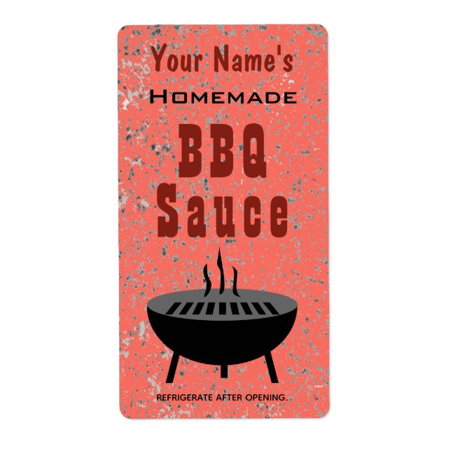 Personalized Homemade BBQ Sauce Barbeque Custom (Front)