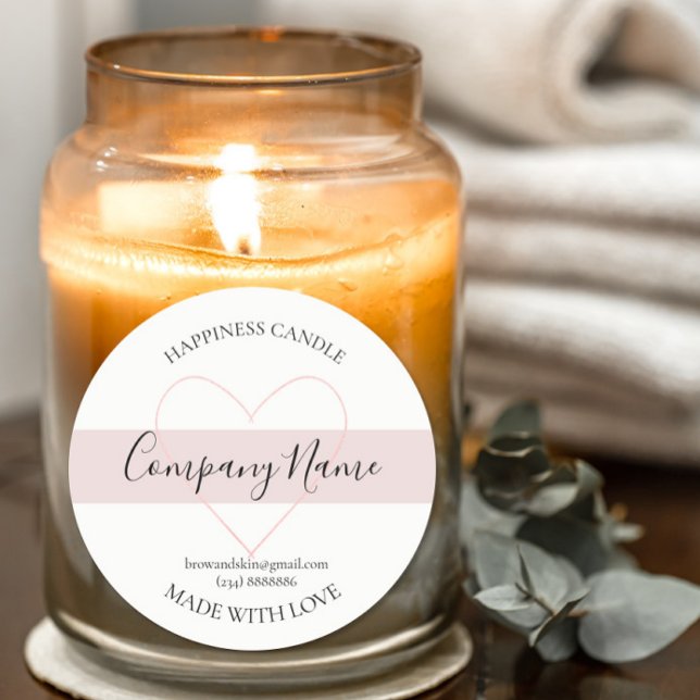 Personalized Homemade Candle Label blush pink (Creator Uploaded)