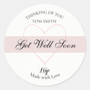 Personalized Homemade Get well soon Classic Round Sticker