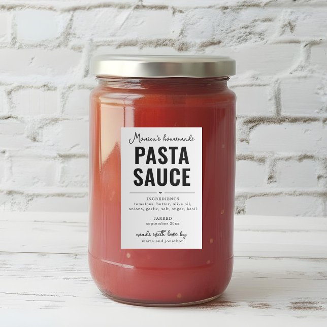 Personalized Homemade Pasta Sauce Label (Creator Uploaded)
