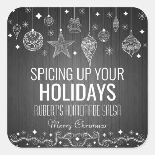 Personalized Homemade Salsa Holiday Square Sticker