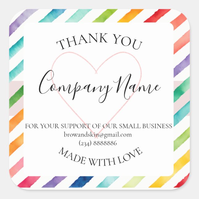 Personalized Homemade THANK YOU  Label (Front)