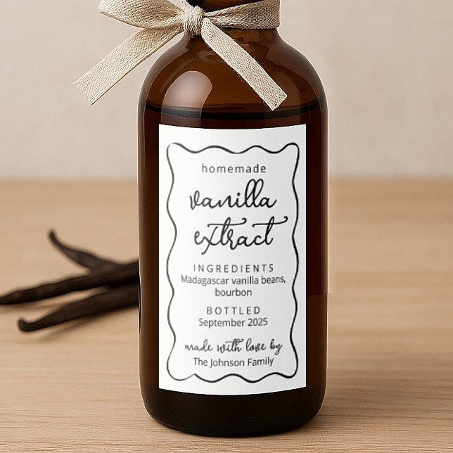 Personalized Homemade Vanilla Extract Doodle Label (Creator Uploaded)