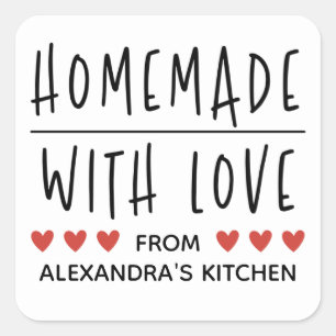 Personalized Homemade With Love Square Sticker