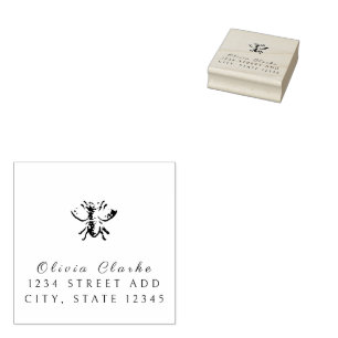 Personalized Honey Bee Rubber Stamp