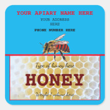 PERSONALIZED HONEY JAR LABELS. HOBBY BEEKEEPER
